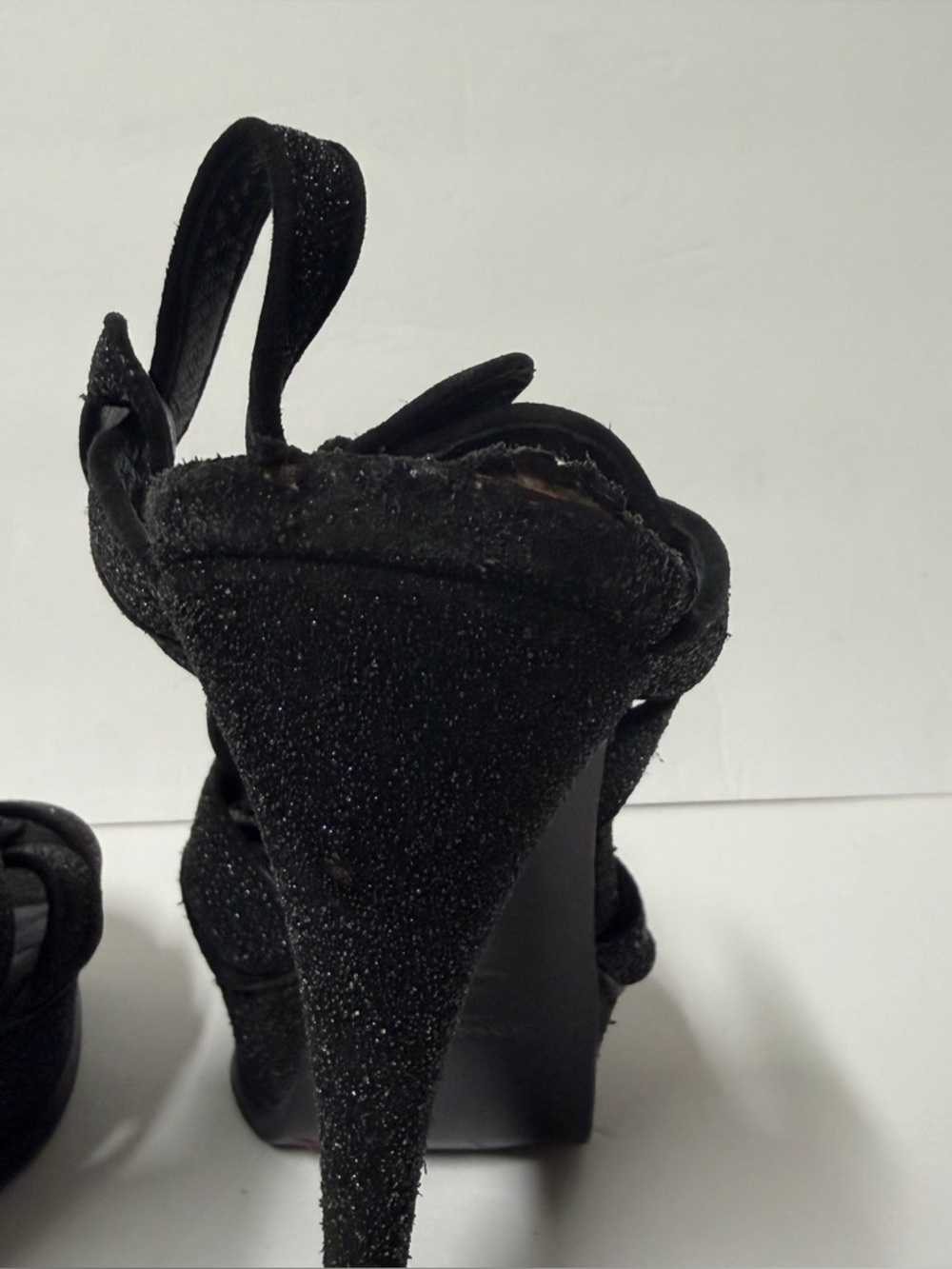 Saint Laurent Tribute 105 Platform Sandals Calfskin Black size 39.5 - Picture 8 of 13